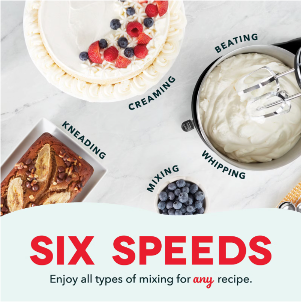 Dash Everyday 3-Qt. Stand Mixer – 250W, 6 Speeds