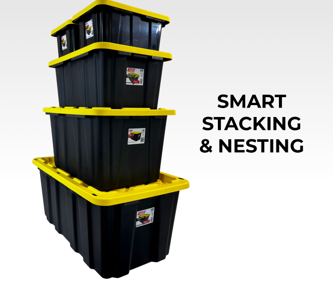 Heavy-Duty Stackable Storage Box with Lockable Lid 27 gals